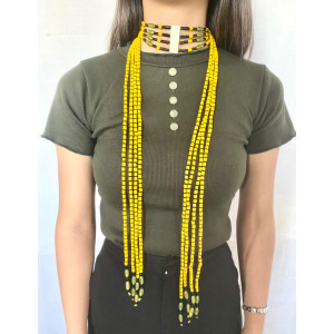 Yellow and black long multi-use jewelry piece - Annie Sakhamo